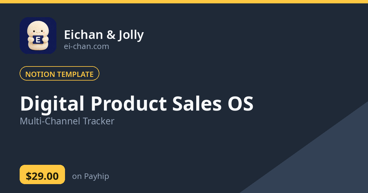 Digital Product Sales OS — Multi-Channel Tracker