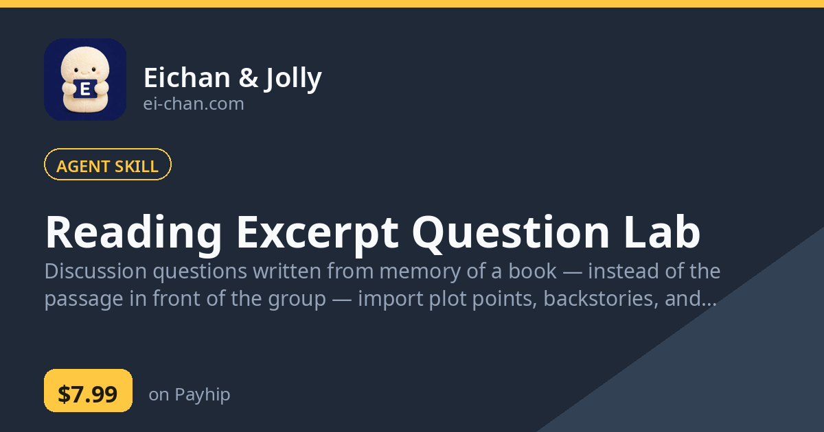Reading Excerpt Question Lab
